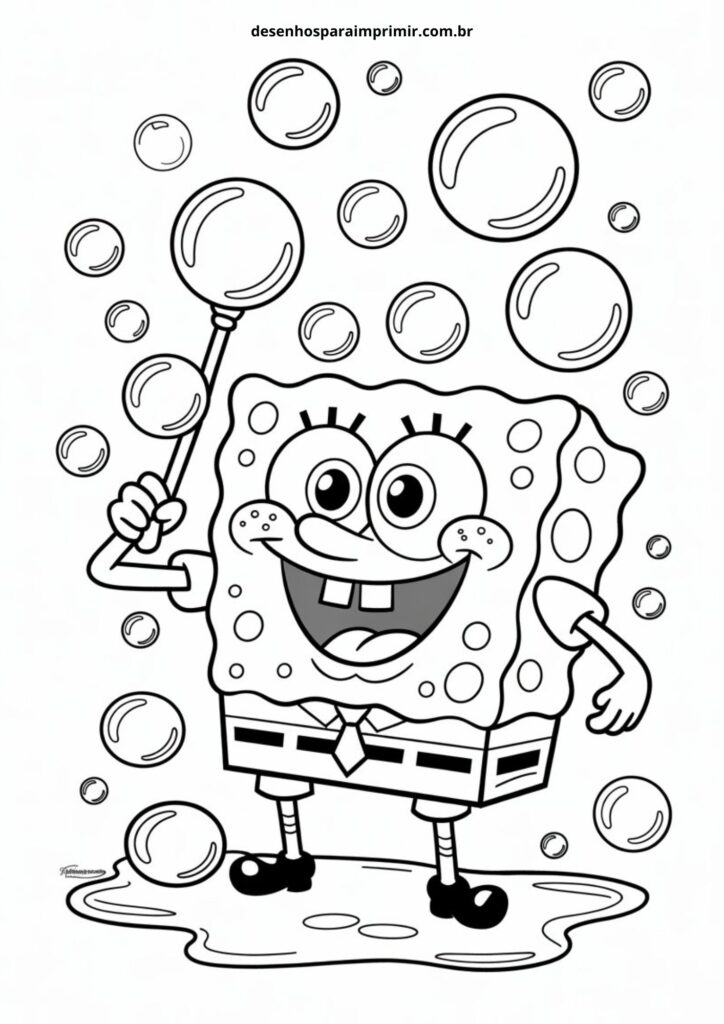 Bob Esponja para Colorir +90 Desenhos Incríveis para Imprimir e Pintar ...